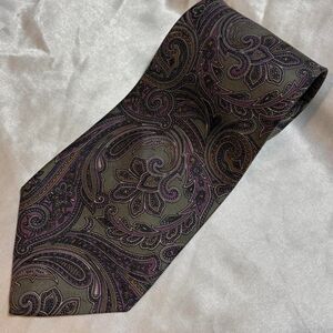 Vintage Duxbury Ltd Paisley Silk Tie Made in Italy 90s Designer Necktie